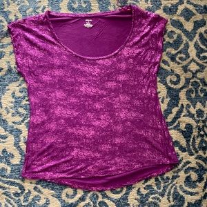 Purple stretch rayon top Size S